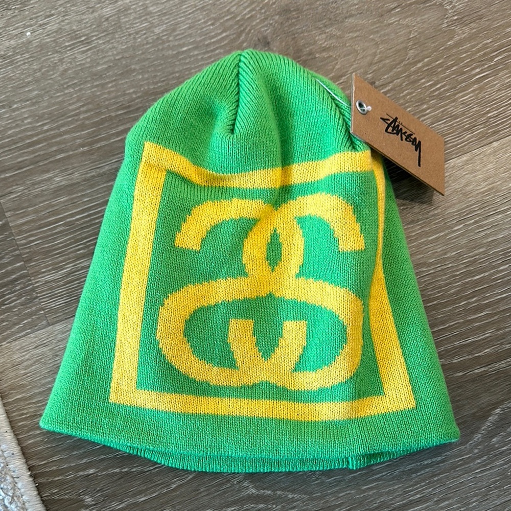 Stussy mens Vibrant Green and Yellow Hat